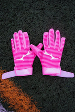 Pink “Jesus Saves Lives” Football Gloves - Hallowed Collection