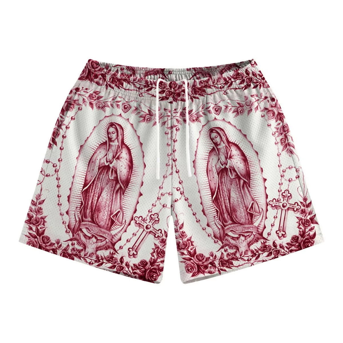 Blessed Mother Mary Mesh Shorts