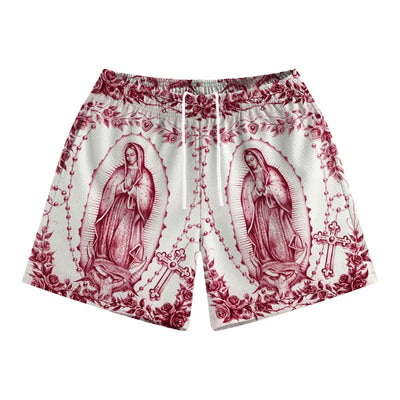 Blessed Mother Mary Mesh Shorts