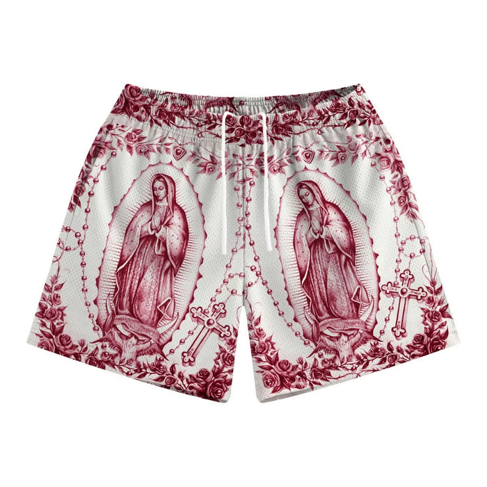 Blessed Mother Mary Mesh Shorts