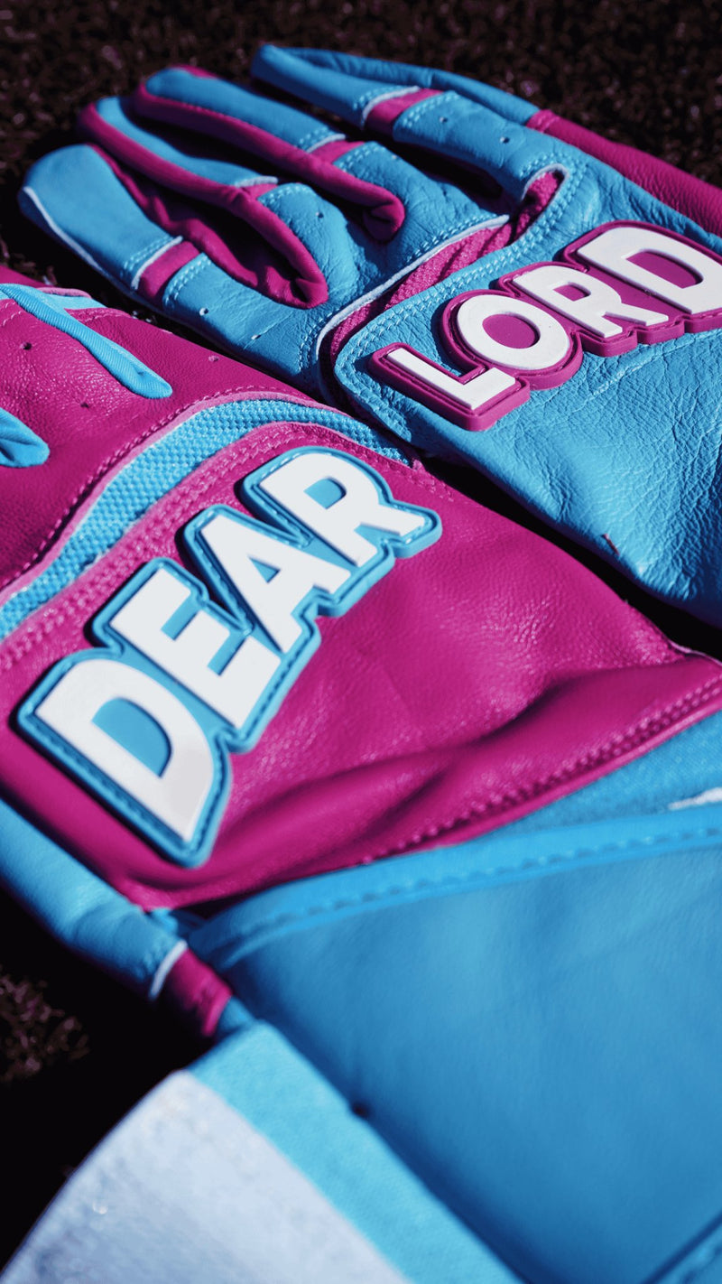 Pro Long Cuff Cabretta “DEAR LORD” Batting Gloves DOUBLE COTTON CANDY - Hallowed Collection