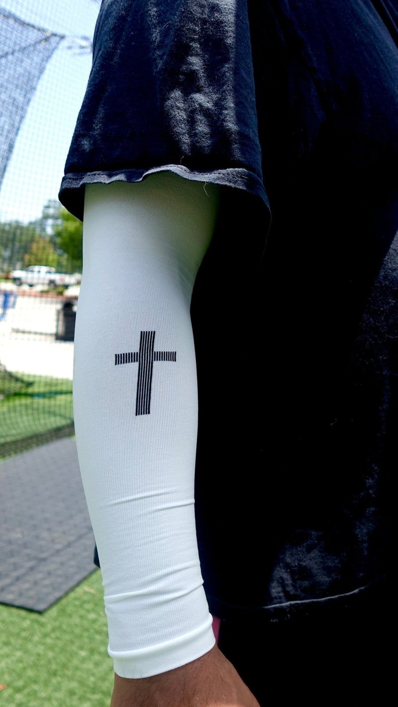 White Graduated Compression Arm Sleeve - Hallowed Collection