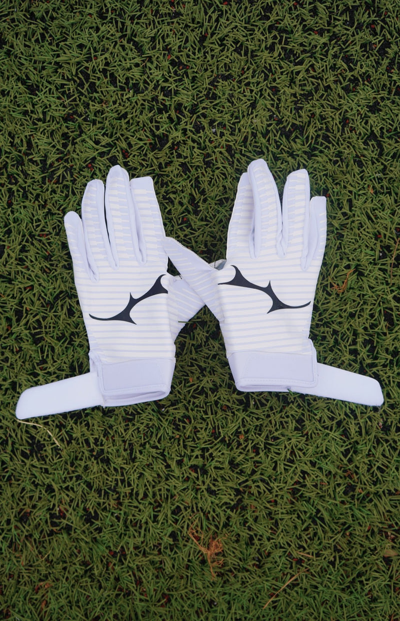 White “Jesus Saves Lives” Football Gloves – Hallowed Collection